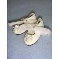 Shoe - French Toe w_Rosette - 2" White