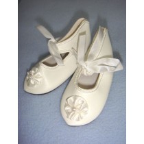 Shoe - French Toe w_Rosette - 3 5_8" White