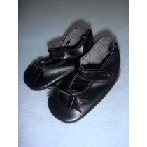Shoe - German Button Strap -  3 1_4" Black