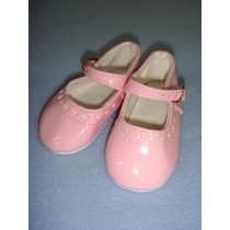 Shoe - Mary Jane w_Hearts - 4 1_8" Pink