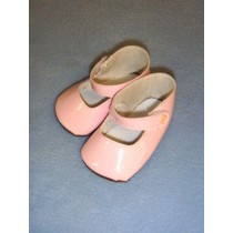 Shoe - Patent Button - 2 1_2" Pink