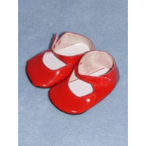 Shoe - Patent Button - 2 1_2" Red