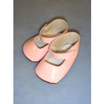 Shoe - Patent Button - 3 1_2" Pink