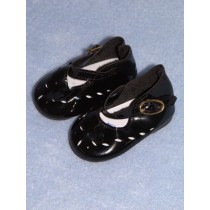 Shoe - Patent Cutwork - 2 1_8" Black