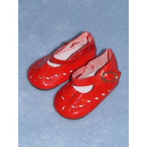 Shoe - Patent Cutwork - 2 1_8" Red