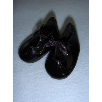 Shoe - Patent w_Ribbon Bow - 2 1_8" Black