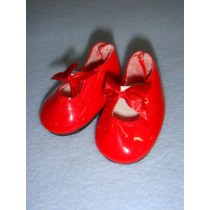 Shoe - Patent w_Ribbon Bow - 2 5_8" Red