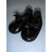 Shoe - Patent w_Ribbon Bow - 3 3_4" Black