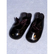 Shoe - Patent w_Ribbon Bow - 3" Black
