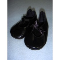 Shoe - Patent w_Ribbon Bow - 4" Black