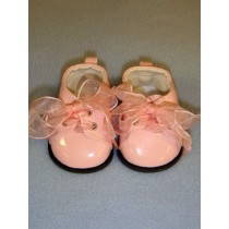 Shoe - Patent w_Ribbon Laces - 3" Light Pink