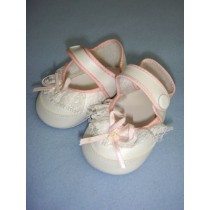 Shoe - Patty Cake - 3 3_4" White w_Pink