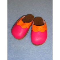 Shoe - Scallop Clogs - 3 7_8" Pink & Orange