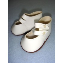 |Shoe - Two-Strap Patent - 3 1_2" White