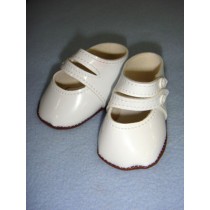 |Shoe - Two-Strap Patent - 3 1_4" White
