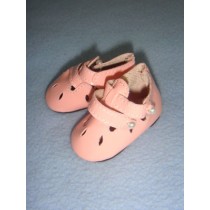 Shoe - Two-Strap Patent w_Cutwork - 2 1_8" Pink