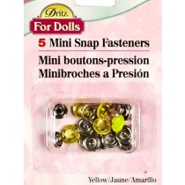 |Size 11 Yellow Mini Snap Fasteners - Pkg_5