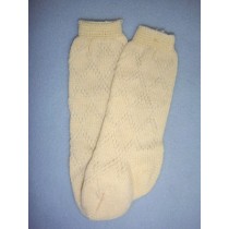 Sock - Fancy Diamond Knee-High - 18-20" Ivory (4)