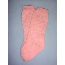 |Sock - Fancy Diamond Knee-High - 18-20" Pink (4)