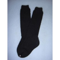 Sock - Knee-High Cotton - 15-18" Black (2)