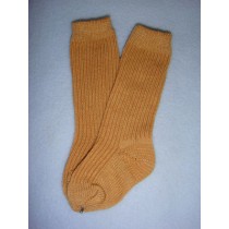 Sock - Knee-High Cotton - 18-20" Brown (4)