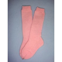 |Sock - Knee-High Cotton - 18-20" Pink (4)