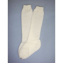 |Sock - Knee-High Cotton - 24-26" White (8)