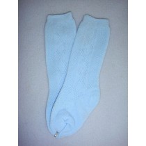 |Sock - Knee-High w_Design - 18-20" Blue (4)