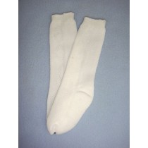 Sock - Knee-High w_Design - 18-20" White (4)