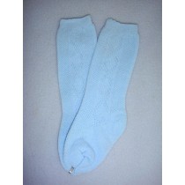 |Sock - Knee-High w_Design - 8-11" Blue (00)