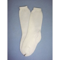 Sock - Knee-High w_Open Weave Pattern - 8-11" White (00)