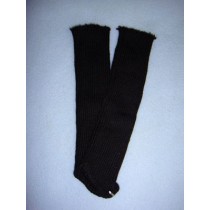 Stocking - Long Plain Cotton - 11-15" Black (0)