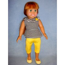 Striped Tank w_Yellow Leggings for 18" Doll