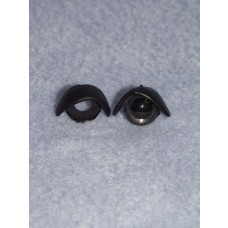 12mm Black Eyelids - pair Pkg_25