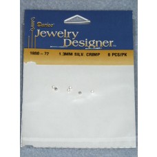 1.3mm Silver Crimp Bead - Pkg_6