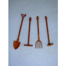 l2 1_4" Miniature Rusted Garden Tools