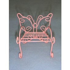 3" Miniature Pastel Pink Metal Butterfly Chair
