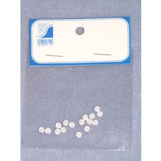 4mm White Plastic Buttons - Pkg_16