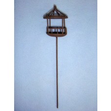 8" Miniature Rustic Metal Birdcage on Pole