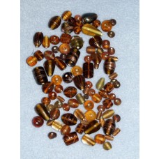lAmber Handblown Glass Bead Mix - 100 gr