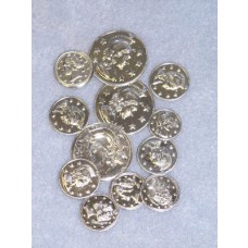Charm - Coin - Assorted Sizes Silver