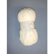 Chenille Yarn - White  - 2 oz Polyester