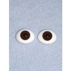 Doll Eye - Flat Back Glass - 22mm Brown