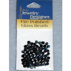lFire Polished Czech Glass Beads - 4mm Black - Pkg_75