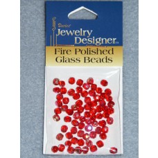 lFire Polished Czech Glass Beads - 4mm Red - Pkg_75