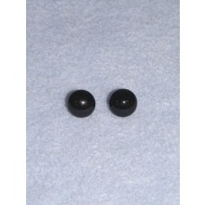 Glass Eye - 12mm Glossy Shoebutton Eye-Blk-1 pr