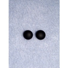 Glass Eye - 9mm Matted Shoebutton Eye- Blk 1 Pr
