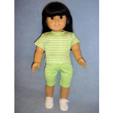 Lime Green & White Striped T-Shirt for 18" Dolls