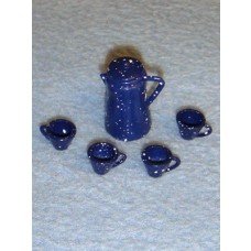 lMiniature Blue Coffee Pot & Cups