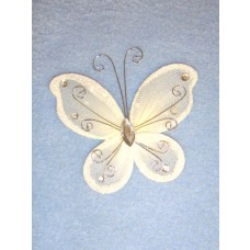 Organza Butterflies- 3" Ivory Pkg_12